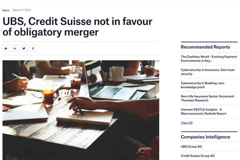 UBS and Credit Suisse in Talks to Merge: Potential for Biggest Banking Union in Europe Since Great..