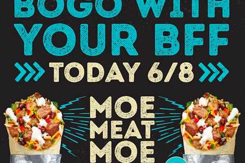Moe’s Southwest Grill: Purchase One, Get One Free Entrees on June eighth!
